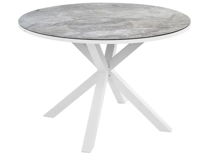 Garden Dining Table MALETTO 120 cm 120 cm Glass Dark Grey