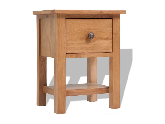 Garden Furniture – Mesitas de noche 2 unidades madera maciza de roble 36x30x47 cm