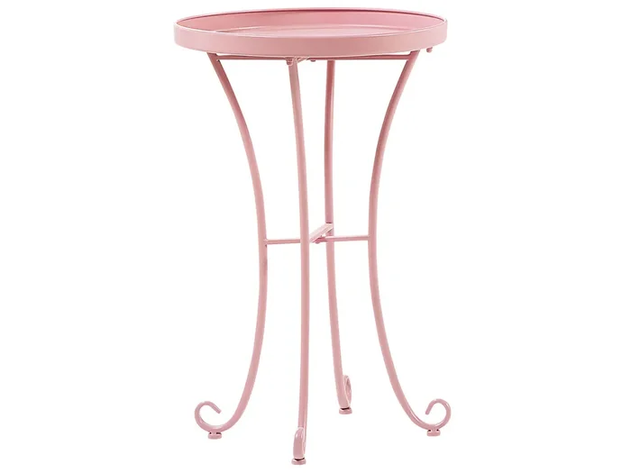Garden Side Table CAVINIA 40 cm 40 cm Metal Pink