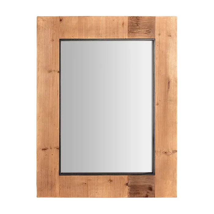 Gien Espejo, de Madera de Abeto, en color Negro/Natural, de 68x4x88cm – Lastdeco