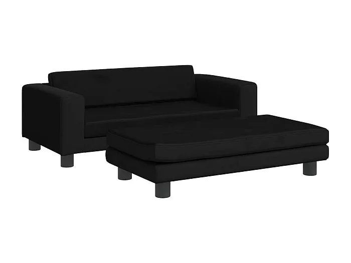 Grace Cama para perros con extensión terciopelo negro 100x50x30 cm