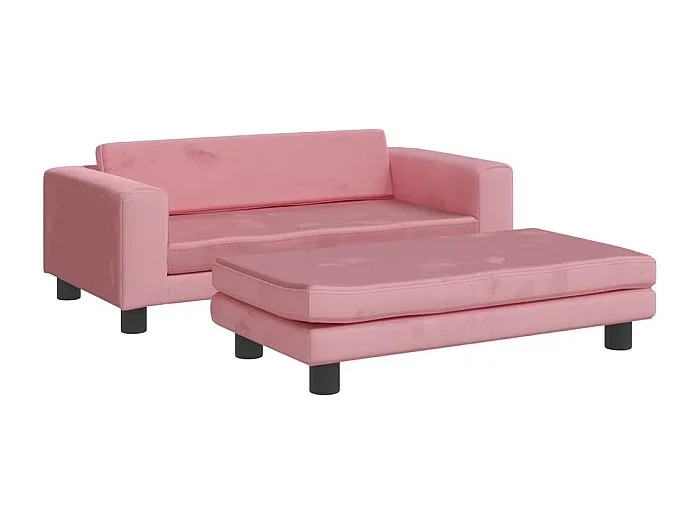 Grace Cama para perros con extensión terciopelo rosa 100x50x30 cm