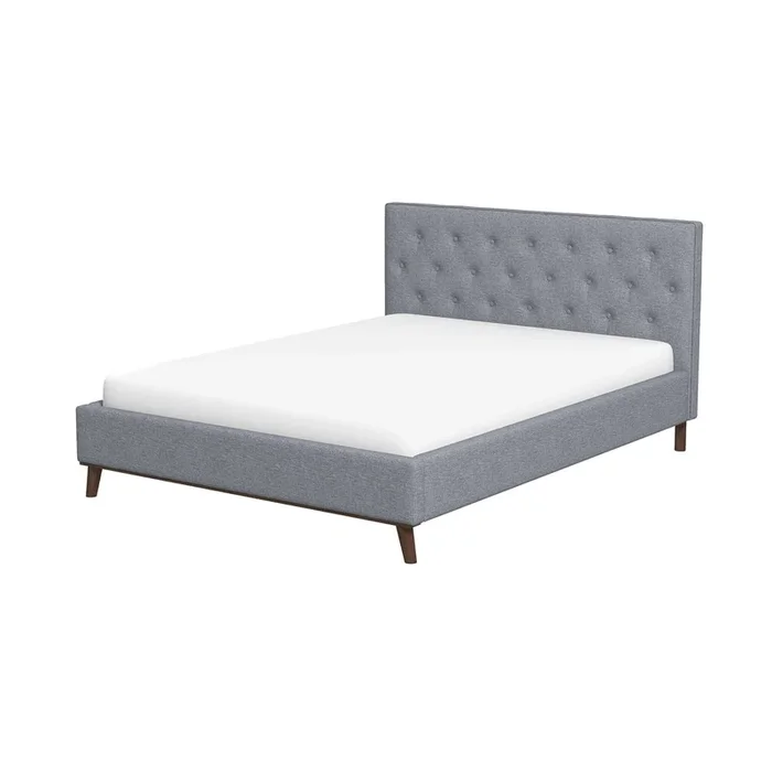 Graceville King Platform Bed Light Grey Linen