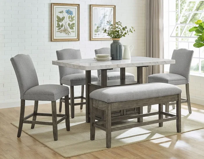 Grayson Driftwood/Gray Counter Height Dining Set