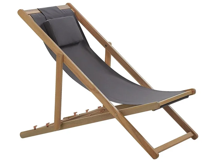 Hamaca plegable AVELLINO con telas de recambio Madera de acacia Marrón oscuro