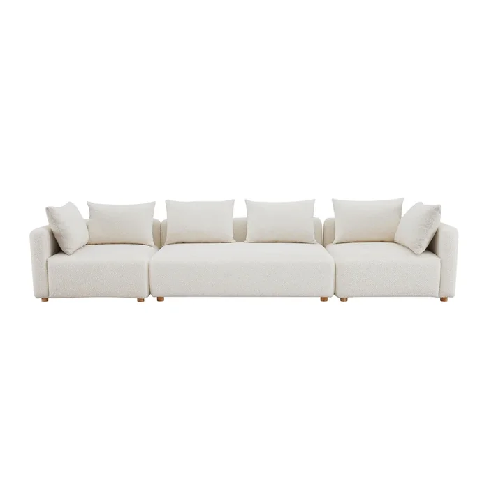 Hangover Cream Boucle 145″ Long Sofa