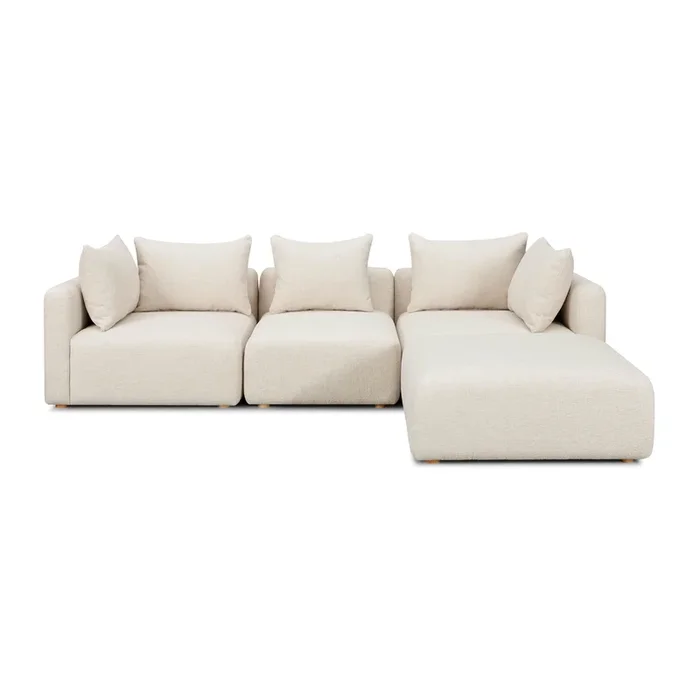 Hangover Heavy Textured Fabric 4-Piece Modular Sectional