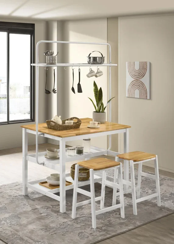 Hollis Brown and White Counter Height Dining Set