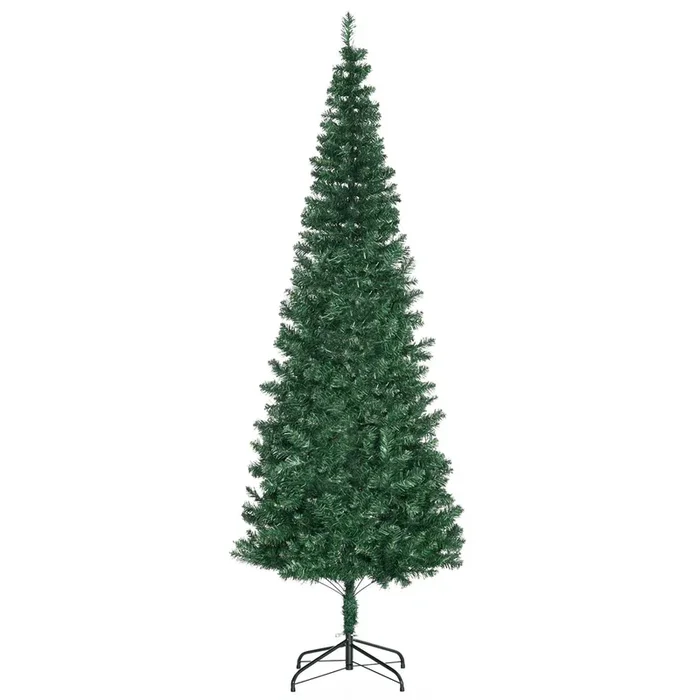 HOMCOM Árbol de Navidad Artificial 210 cm Ignífugo con 631 Puntas de Rama PVC y Soporte de Metal Decoración Navideña para Interiores Fácil de Montar Verde