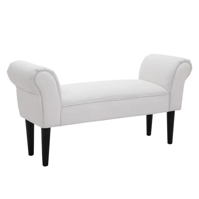 HOMCOM Banco Zapatero Banqueta con Brazos Tapizada tipo Banco de Madera para Dormitorio Salón Recibidor 102x36x51cm Carga 130kg