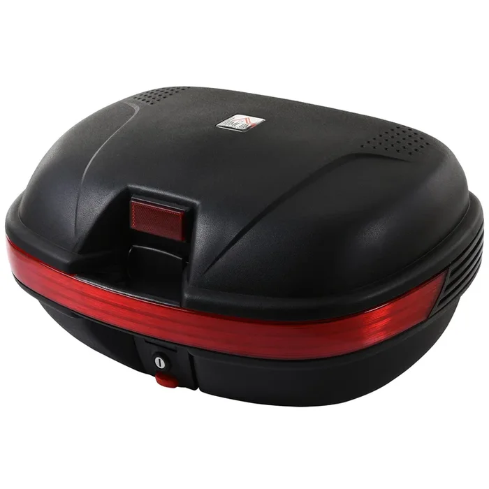 HOMCOM Baúl Moto Universal 43L + Llaves y Accesorios Equipaje Caja de Moto Topcase Casco para Motocicleta Ciclomotores Scooter