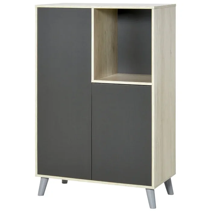 HOMCOM Estantería Librería Moderna para Libros tipo Biblioteca Organizador Multifuncional para Salón Oficina Domitorio Antivuelco 80x40x120cm Gris (6 Cubos)