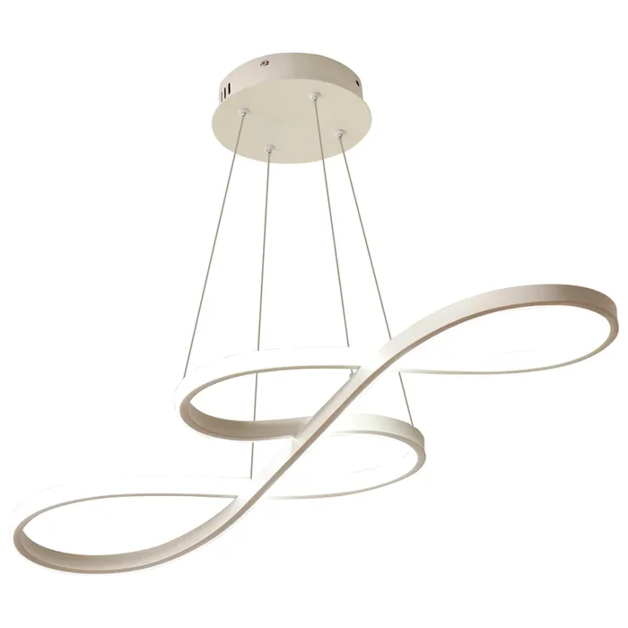 HOMCOM Lámpara Colgante LED Moderna 70W Lámpara de Techo con Altura Ajustable y Luz de 3 Colores 3000-6500K para Comedor Salón Dormitorio 82x32x100 cm Blanco