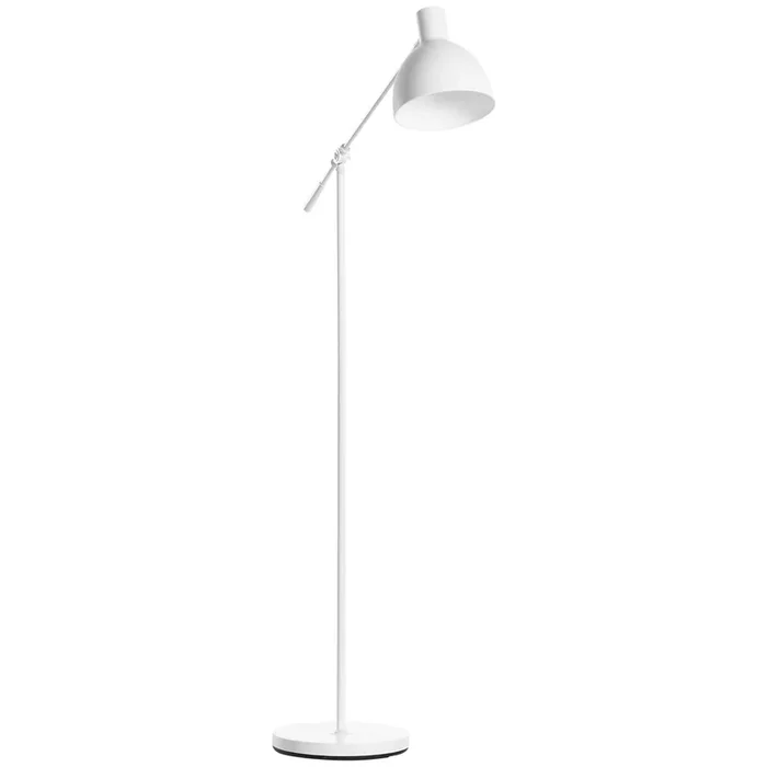 HOMCOM Lámpara de Pie Industrial Casquillo E27 Máx. 40W Lámpara de Lectura de Pie con Brazo Oscilante Altura Ajustable Pantalla Giratorio 90° para Salón Dormitorio Oficina Ø30×131-155 cm Blanco