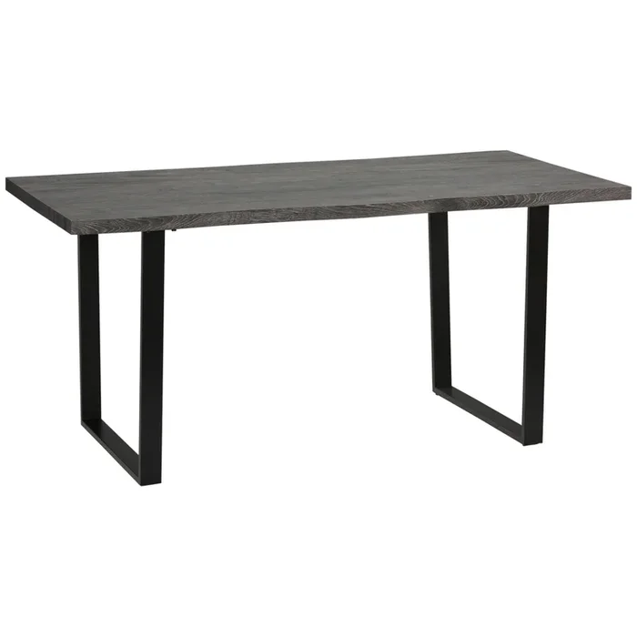HOMCOM Mesa de Comedor Mesa de Cocina Industrial con Tablero de Madera y Patas de Acero para Hasta 6 Personas Carga 50 kg para Salón 160x85x75 cm Gris