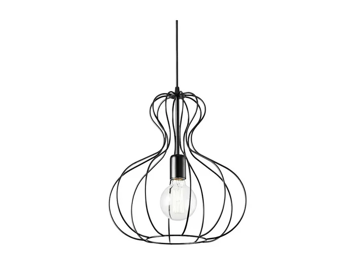 Ideal Lux Ampolla – 1 luz colgante de techo negro mate estilo jaula, E27