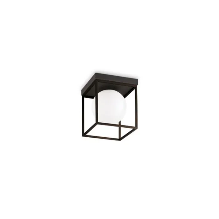 Ideal Lux lámpara de techo Lingotto, negro, cristal opal, 1 luz