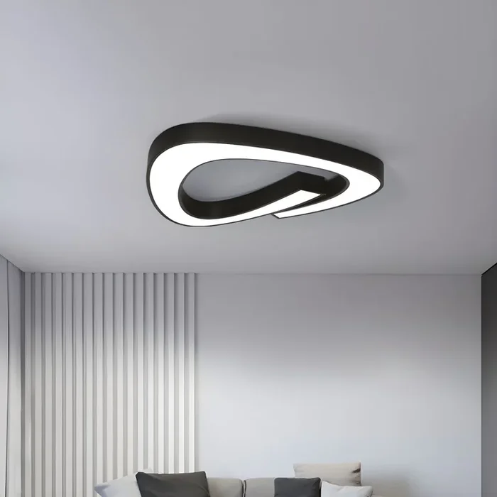Ilumianción de Techo LED Triangular de Acrílico Luz de Techo Simplista para Comedor – 110 A 120 V Negro 49,53 cm Atenuación continua