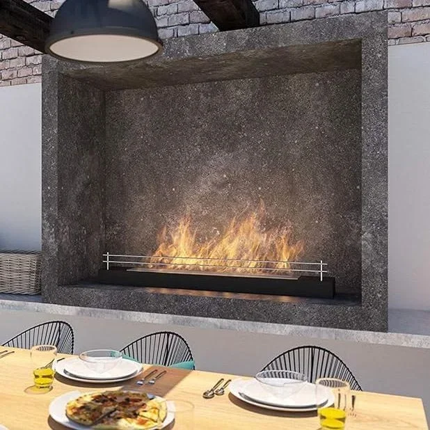 InFire – Chimenea BIO 8×120 cm 3kW negro