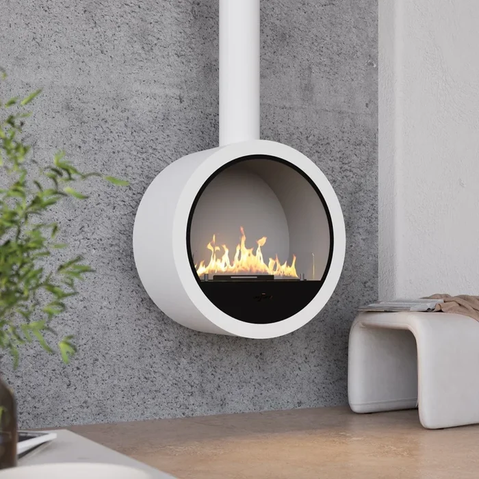 InFire – Chimenea BIO colgante d. 70 cm 3kW blanco