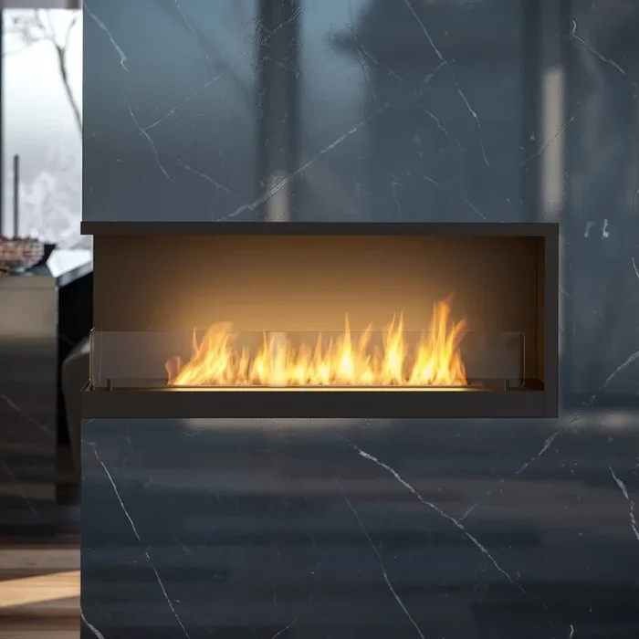 InFire – Chimenea de esquina BIO 110×45 cm 3kW negro