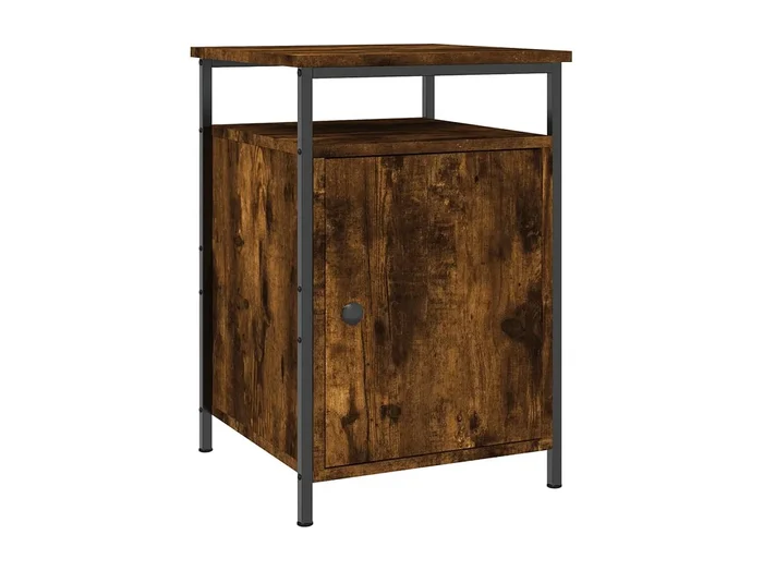 Jalindra Mesita de noche madera contrachapada roble ahumado 40x42x60 cm