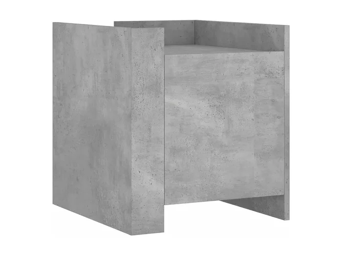Jarnor Mesita de noche madera de ingeniería gris hormigón 45x50x50 cm