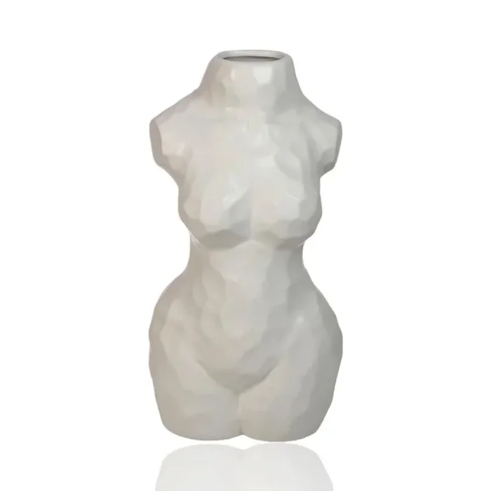 Jarrón de cerámica blanco de 30 cm