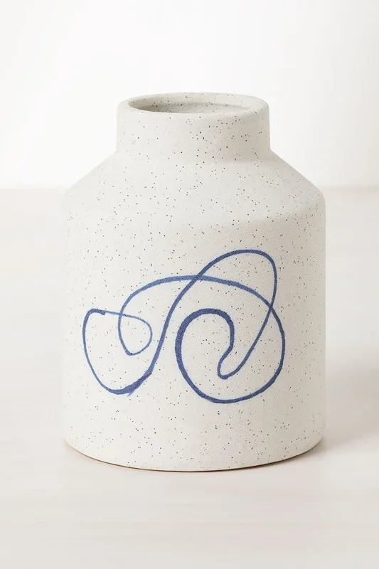 Jarrón en Cerámica Borg Blanco – SKLUM