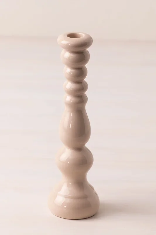 Jarrón en Cerámica Marien Beige Lino – SKLUM