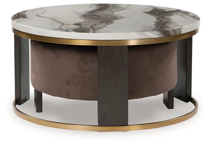 Jazmore Brown/Brass Finish Nesting Coffee Table (Set of 2)