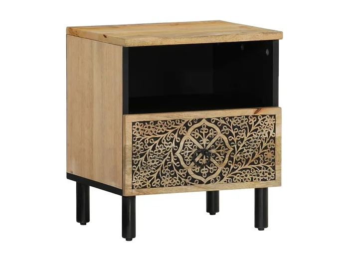 Jean-Didier Mesita de noche de madera maciza de mango 40x33x46 cm