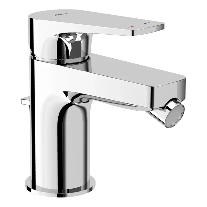 JIKA H3411X10041111 – Grifo para bidé + desagüe sin rebosadero CUBITO 12,8 cm cromo brillante