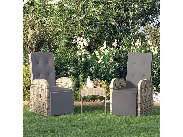 Juego de 2 cojines para sillas de jardín reclinables de resina tejida