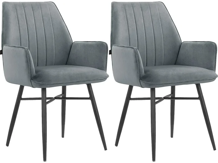 Juego de 2 sillas de comedor Anzo gris