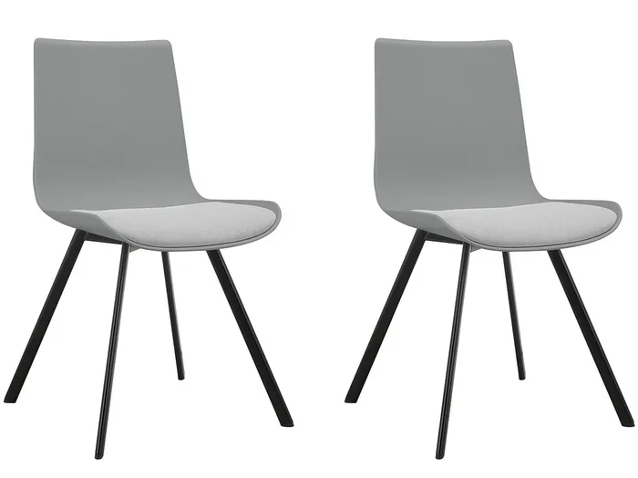 Juego de 2 sillas de comedor en plástico gris