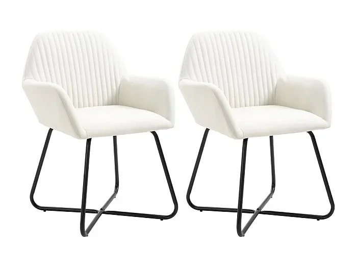 Juego de 2 Sillas de comedor tela color crema ES756847