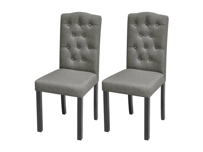 Juego de 2 Sillas de comedor tela gris ES935381