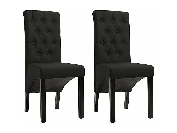 Juego de 2 Sillas de comedor tela negro ES631061