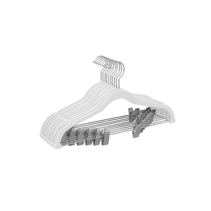 Juego de 20 Perchas para Pantalones Blanco-SONGMICS