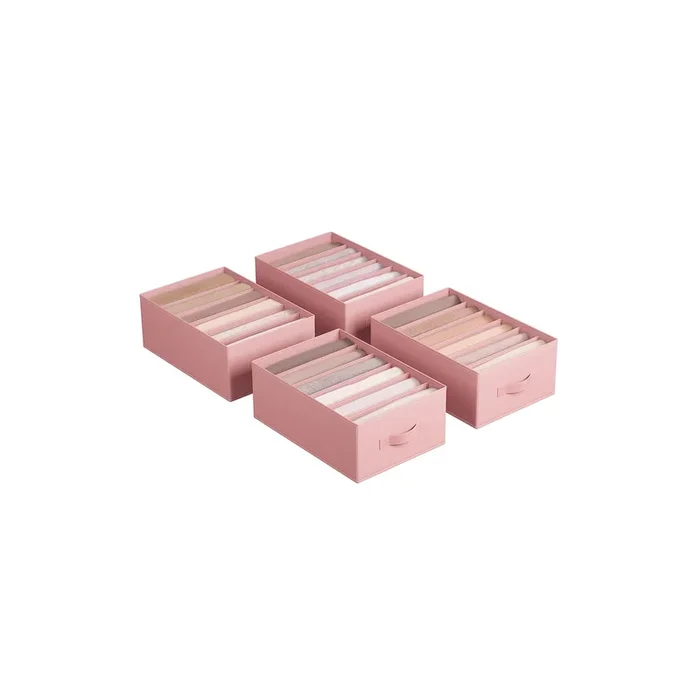 Juego de 4 Organizadores de Cajón 42 x 30 x 17 cm Rosa Jalea-SONGMICS