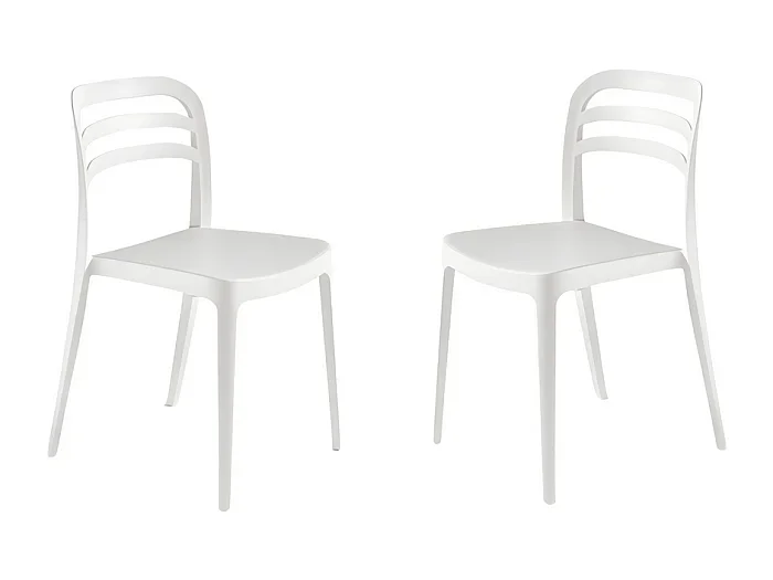 Juego de 4 sillas de comedor blancas «Guapa» en polipropileno cm 50×51 82h