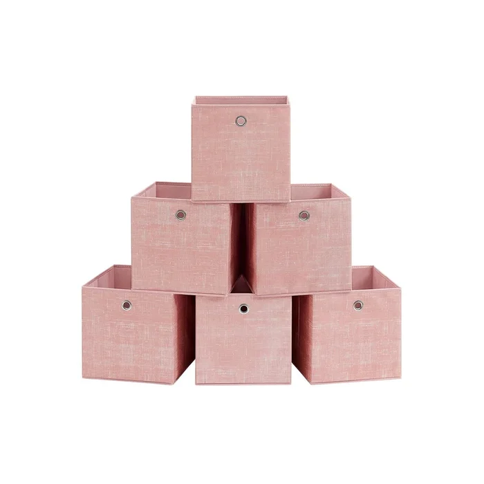 Juego de 6 Cajas de Almacenamiento Rosa Caramelo-SONGMICS