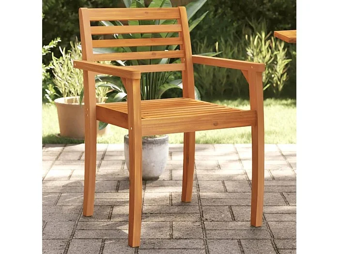 Juego de 6 sillas de jardín 59x55x85 madera maciza de acacia