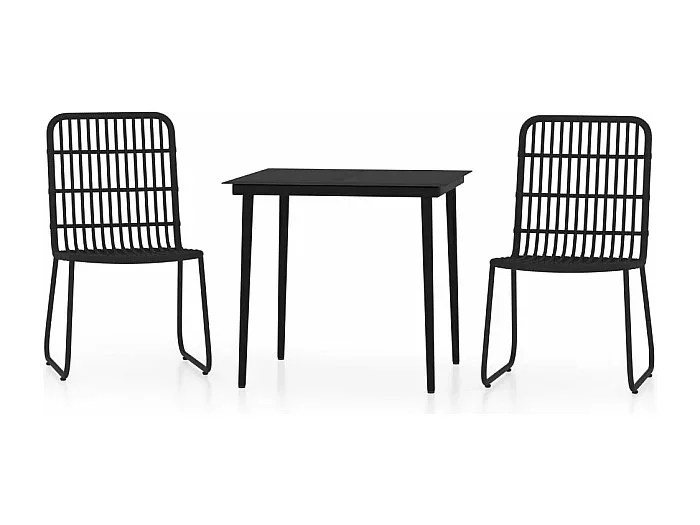 Juego de comedor de jardín muebles de exterior 3 piezas negro 02_0013671