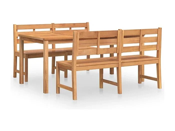 Juego de comedor muebles de jardín muebles de exterior 3 piezas madera maciza de teca 02_0014259