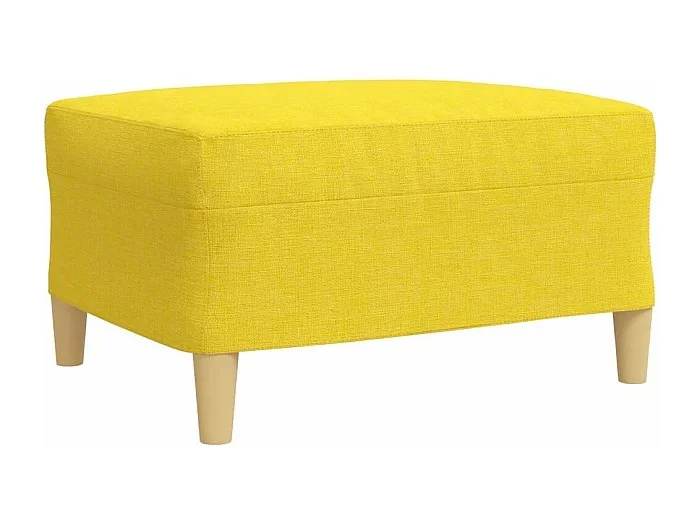 Juego de sofá 3 piezas con reposapiés y cojines tela amarillo
