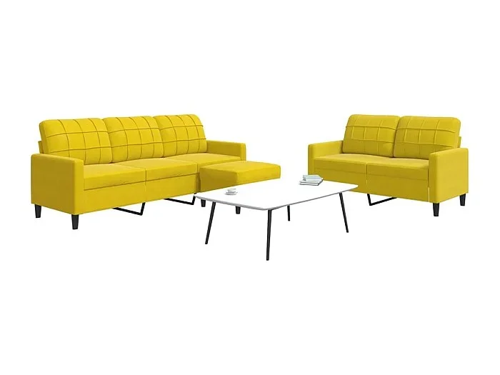 Juego de sofás con cojines 3 piezas terciopelo amarillo