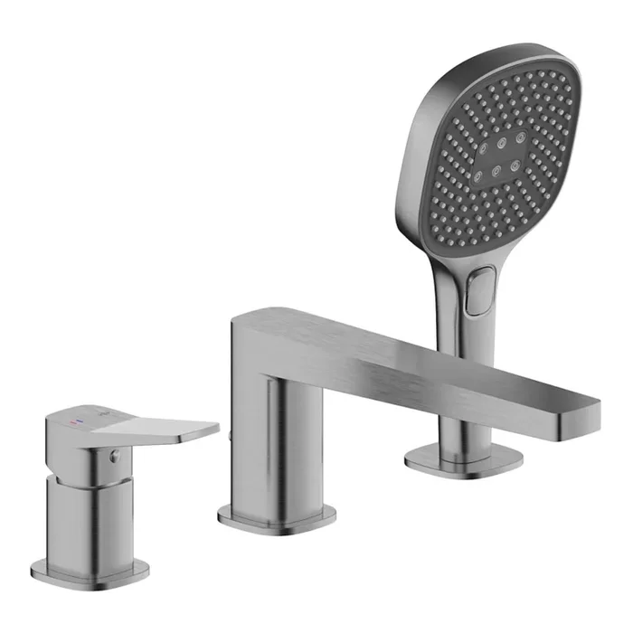KFA Armatura 4525-210-61 – Grifo para bañera de 3 orificios MALAGA gris metálico