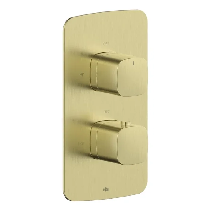 KFA Armatura 5759-001-31 – Mezclador termostático de ducha para instalación empotrada MALAGA acabado en oro cepillado